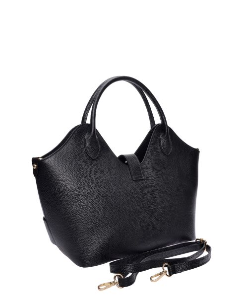 SS26 RM 153T schwarze Lederhandtasche - 19x27x16,5 cm