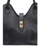 SS26 RM 153T schwarze Lederhandtasche - 19x27x16,5 cm