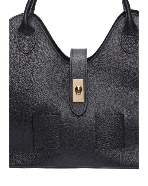 SS26 RM 153T schwarze Lederhandtasche - 19x27x16,5 cm