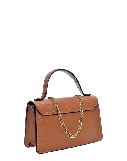 SS26 IR SBV 6 Schultertasche aus cognacfarbenem Leder - 11x19x18,5 cm