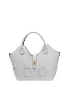 SS26 RM 153T weiße Lederhandtasche - 19x27x16,5 cm