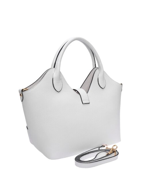 SS26 RM 153T witte leren handtas - 19x27x16,5 cm