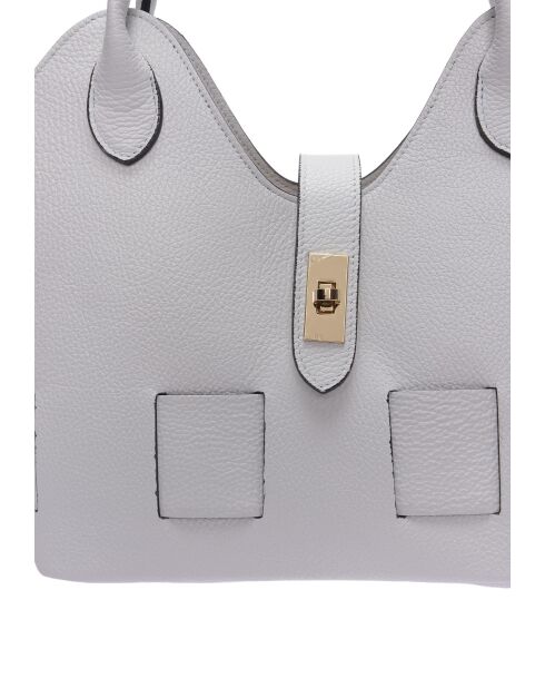 SS26 RM 153T witte leren handtas - 19x27x16,5 cm