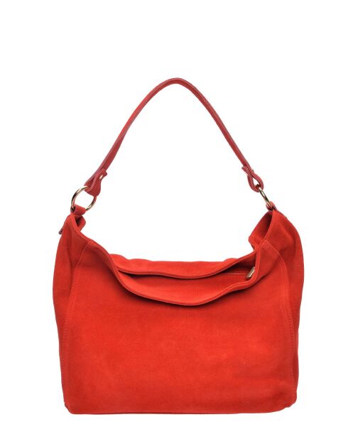 SS26 IR 8170 rode leren schoudertas - 27x32x11 cm