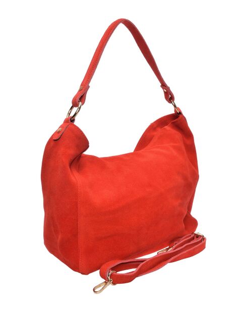 SS26 IR 8170 rode leren schoudertas - 27x32x11 cm