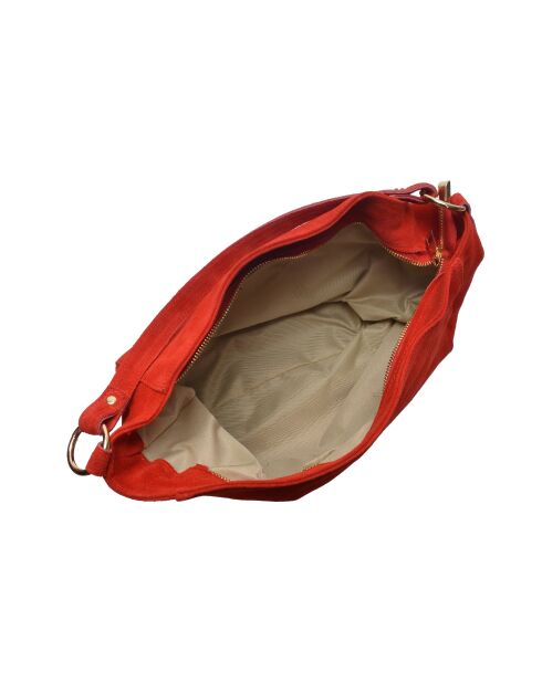 SS26 IR 8170 rode leren schoudertas - 27x32x11 cm