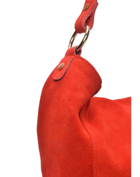 SS26 IR 8170 rode leren schoudertas - 27x32x11 cm