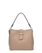 SS26 IR 188 taupe leren draagtas - 21x25x13 cm