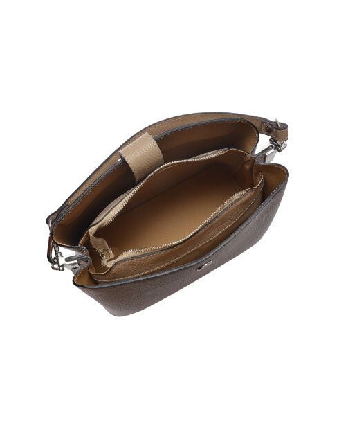 SS26 IR 188 taupe leren draagtas - 21x25x13 cm