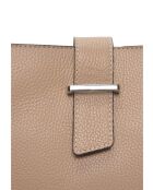 SS26 IR 188 taupe leren draagtas - 21x25x13 cm