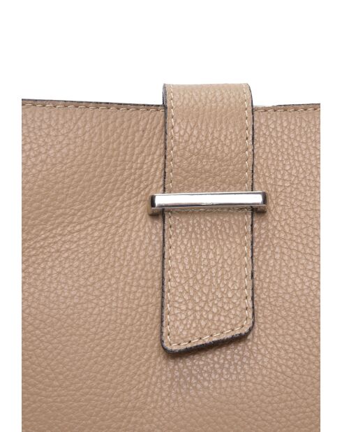 SS26 IR 188 taupe leren draagtas - 21x25x13 cm