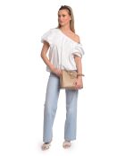 SS26 IR 188 taupe leren draagtas - 21x25x13 cm