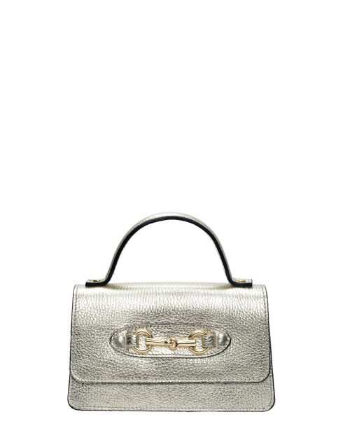 SS26 IR SBV 6 gouden leren schoudertas - 11x19x18,5 cm