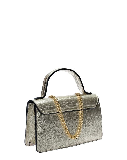 SS26 IR SBV 6 gouden leren schoudertas - 11x19x18,5 cm