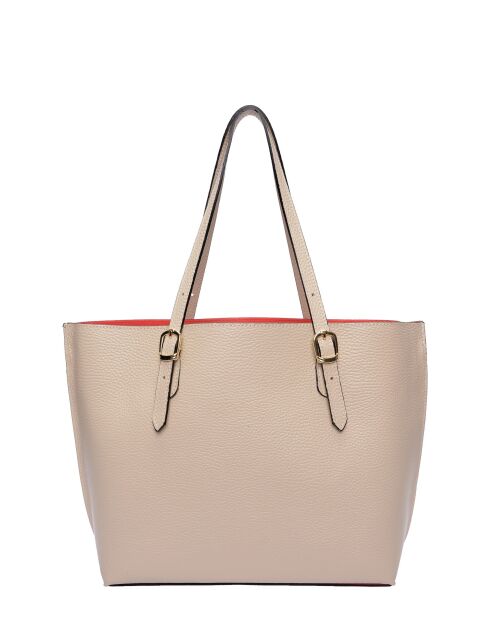 SS26 IR 176 Schultertasche aus beigem Leder - 26x29x9,5 cm