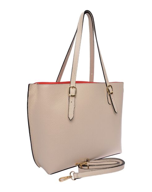 SS26 IR 176 Schultertasche aus beigem Leder - 26x29x9,5 cm