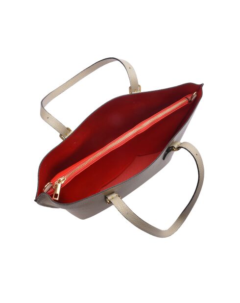 SS26 IR 176 Schultertasche aus beigem Leder - 26x29x9,5 cm