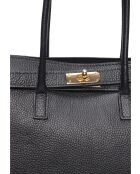 SS26 IR 177T zwarte leren schoudertas - 26x32x10 cm