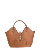 SS26 RM 153T Handtasche aus cognacfarbenem Leder - 19x27x16,5 cm