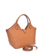 SS26 RM 153T Handtasche aus cognacfarbenem Leder - 19x27x16,5 cm