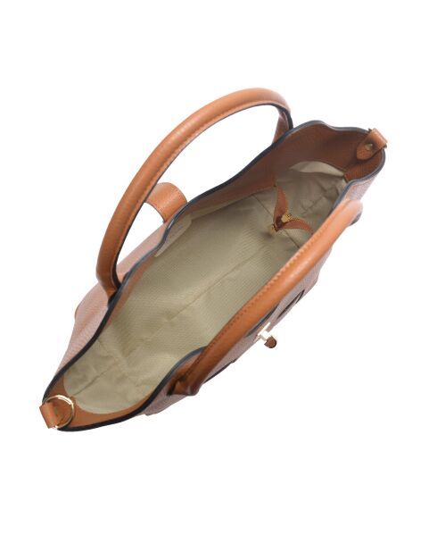 SS26 RM 153T Handtasche aus cognacfarbenem Leder - 19x27x16,5 cm