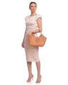 SS26 RM 153T Handtasche aus cognacfarbenem Leder - 19x27x16,5 cm