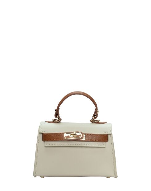 SS26 IR 482 Schultertasche aus cognacbeigem Leder - 13x20x7 cm