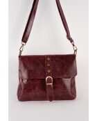 Burgundy Otis leren schoudertas - 23 x 25 x 4 cm