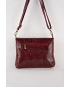 Burgundy Otis leren schoudertas - 23 x 25 x 4 cm