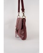 Burgundy Otis leren schoudertas - 23 x 25 x 4 cm