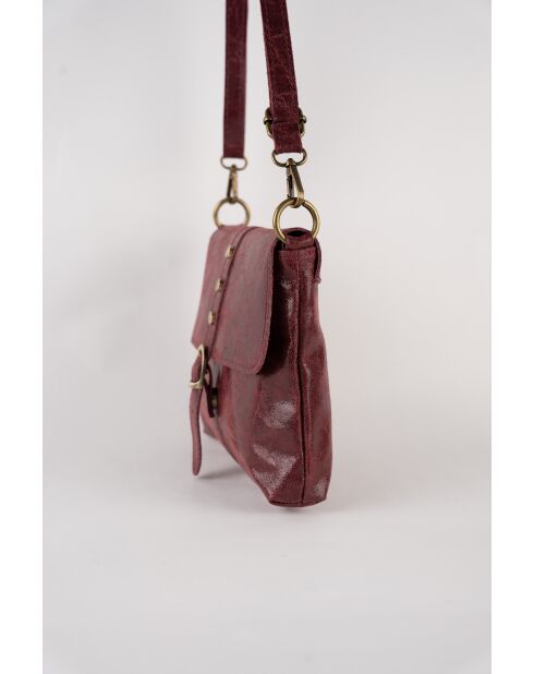 Bandolera de piel Otis burdeos - 23 X 25 X 4 cm