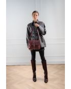 Burgundy Otis leren schoudertas - 23 x 25 x 4 cm