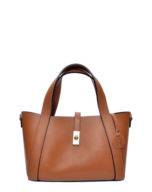 SS26 IR 121 Handtasche aus cognacfarbenem Leder - 20x30x12 cm