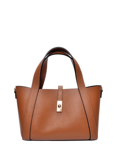SS26 IR 121 Handtasche aus cognacfarbenem Leder - 20x30x12 cm