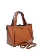 SS26 IR 121 Handtasche aus cognacfarbenem Leder - 20x30x12 cm