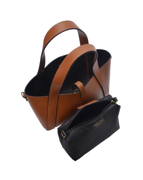 SS26 IR 121 Handtasche aus cognacfarbenem Leder - 20x30x12 cm