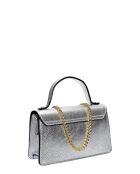 SS26 IR SBV 6 Schultertasche aus silberfarbenem Leder - 11x19x18,5 cm