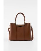 Olivia camel leren schoudertas - 25 x 19 x 12 cm