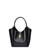 SS26 IR 180T Tragetasche aus schwarzem Leder - 14x16x10 cm