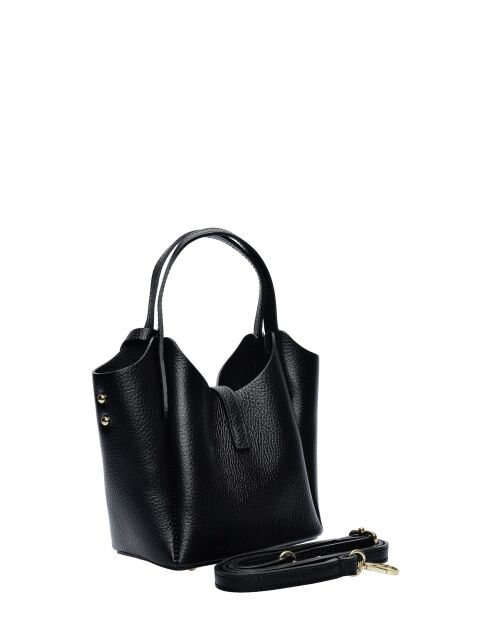 SS26 IR 180T Tragetasche aus schwarzem Leder - 14x16x10 cm