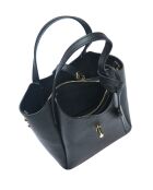 SS26 IR 180T Tragetasche aus schwarzem Leder - 14x16x10 cm