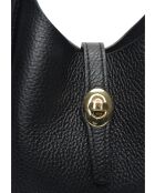 SS26 IR 180T Tragetasche aus schwarzem Leder - 14x16x10 cm