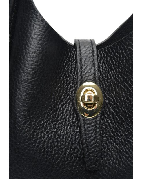 SS26 IR 180T Tragetasche aus schwarzem Leder - 14x16x10 cm