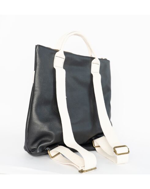 Sac à dos en cuir Gao Dollaro noir - 37,5 x 9 x 37cm