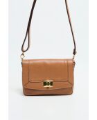 Gaby Schultertasche aus kamelfarbenem Leder — 21 x 15 x 7 cm