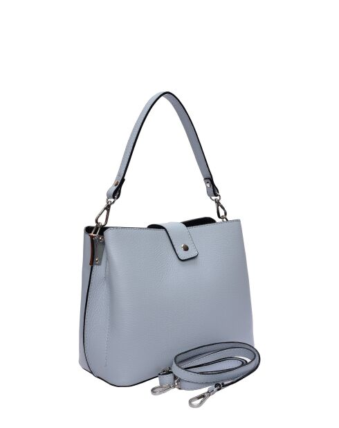 SS26 IR 188 hemelsblauwe leren draagtas - 21x25x13 cm