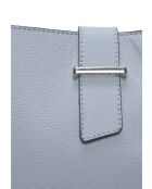 SS26 IR 188 Tragetasche aus himmelblauem Leder, 21 x 25 x 13 cm