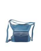 Effia lichtblauwe leren schoudertas - 36 x 31 x 14cm