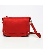 Bayne Schultertasche aus Leder, 22,5 x 16 x 3,5 cm, Rot