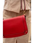 Bayne Schultertasche aus Leder, 22,5 x 16 x 3,5 cm, Rot